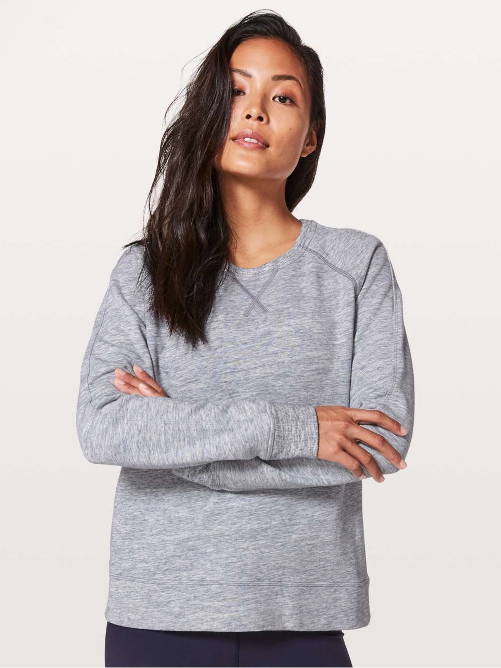 Lululemon Just Pleat It Crew Heathered Space Dyed Nimbus
